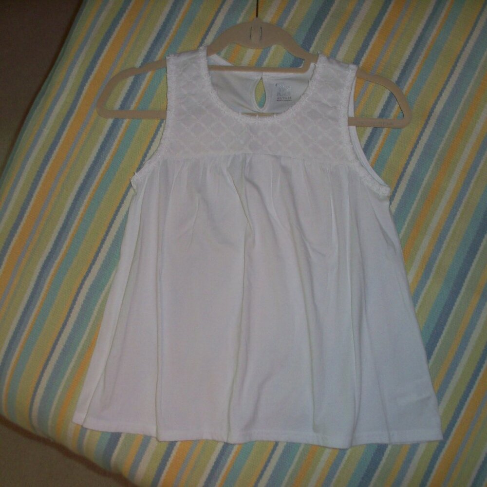 Children's Place White eyelet tank top XL 14